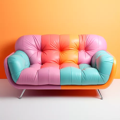 Sofá moderno y con colores del Arcoíris